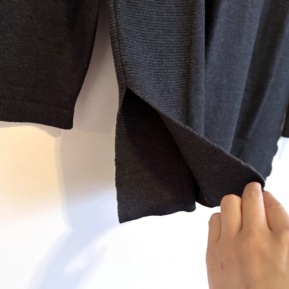 Cable & Gauge Dark Gray Cowl Neck Long Sweater - Picture 4 of 7